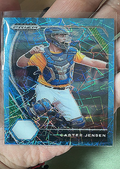 2021 Panini Prizm Draft Picks Blue Velocity Prizm Carter Jensen — front