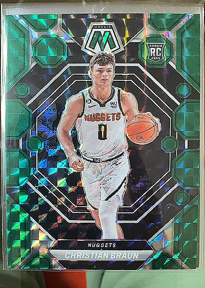 Christian Braun 2022-23 Panini Mosaic Green Ice Prizm Rookie — front