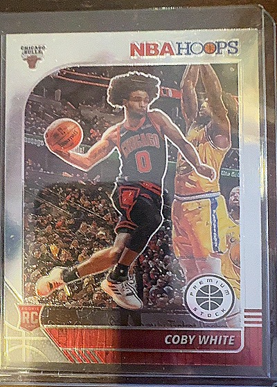 2019-20 NBA Hoops Premium Stock Coby White Rookie Card — front