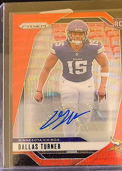 Dallas Turner 2024 Panini Prizm Red Wave Auto — front