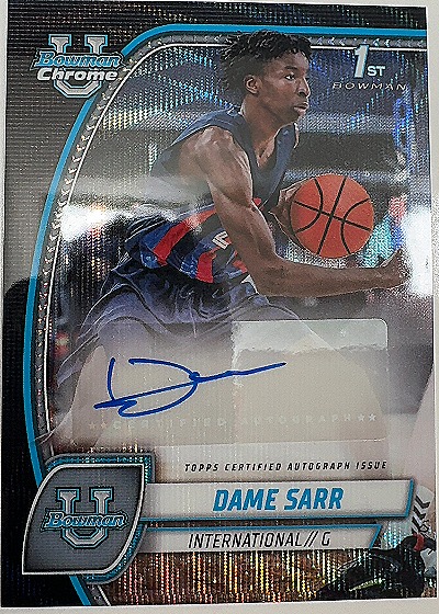 Dame Sarr 1st Bowman Chrome Autograph — front