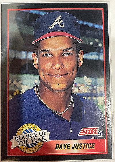 1991 Score #880 Dave Justice — front