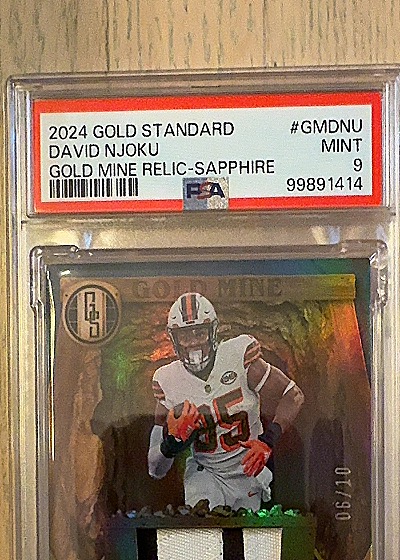 2024 Gold Standard David Njoku Gold Mine Relic-Sapphire — front