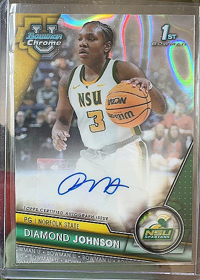 Diamond Johnson 1st Bowman Chrome Autograph — front