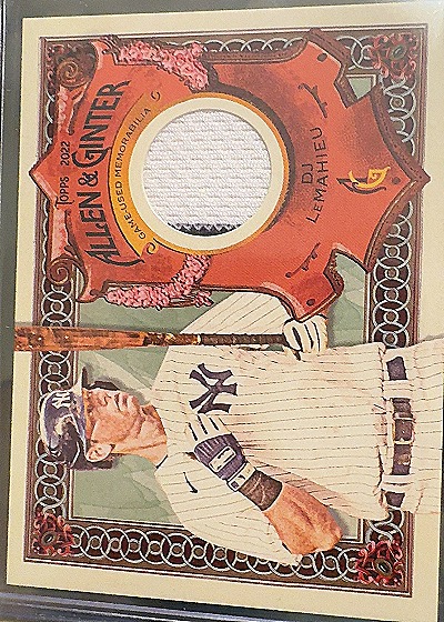2022 Topps Allen & Ginter DJ LeMahieu Game-Used Memorabilia — front