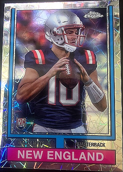 Drake Maye 2024 Topps Chrome 1974 Throwback Rookie — front