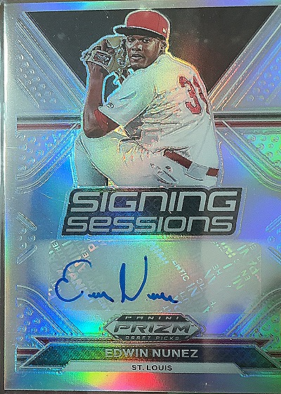 2021 Panini Prizm Draft Picks Signing Sessions Edwin Nunez — front