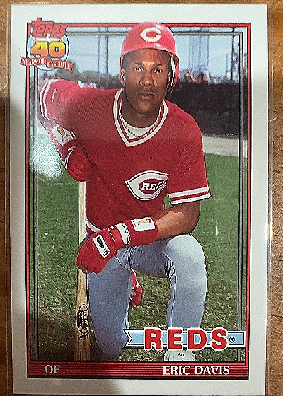 1991 Topps #550 Eric Davis — front