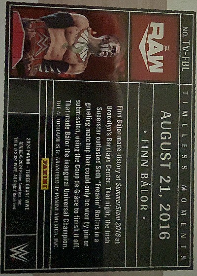 2022 Panini #TV-FBL Finn Bálor — front