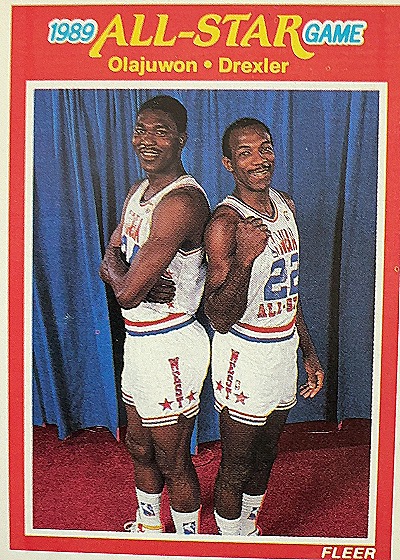 1989 Fleer All-Star Game Hakeem Olajuwon / Clyde Drexler — front