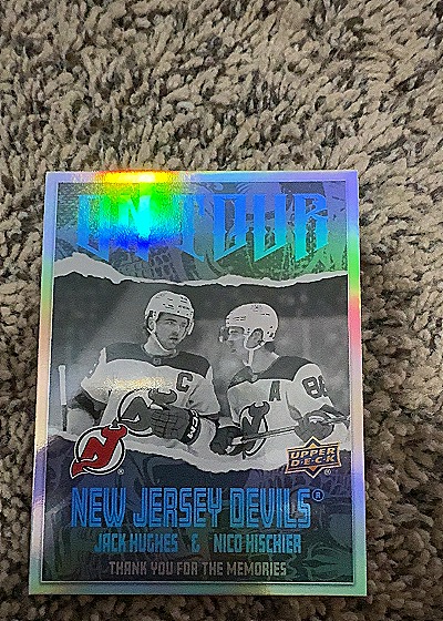 2024-25 Upper Deck Series 2 On Tour #OT-29 Jack Hughes / Nico Hischier — front