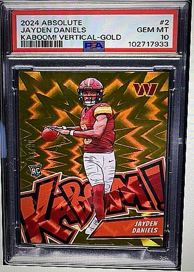 2024 Panini Absolute Kaboom! Vertical Gold Jayden Daniels — front