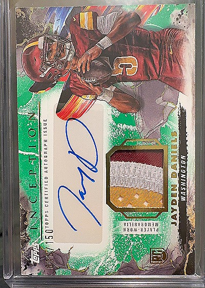 2024 Topps Inception Jayden Daniels Provenance Patch Auto — front