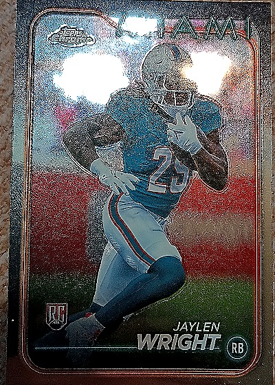 Jaylen Wright Miami Rookie RC Base Topps Chrome Football 2024 — front