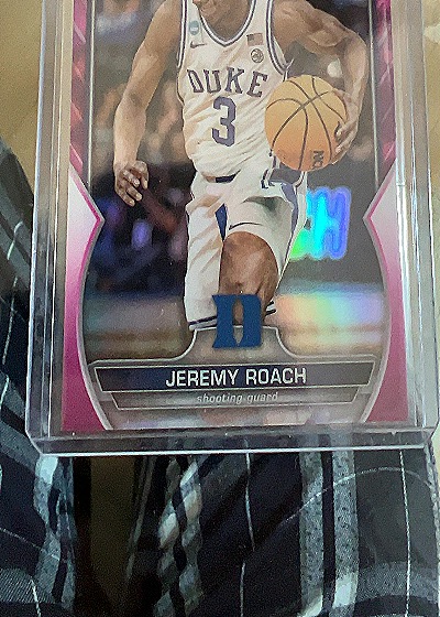 Jeremy Roach 2022-23 Bowman University Chrome Pink Refractor — front