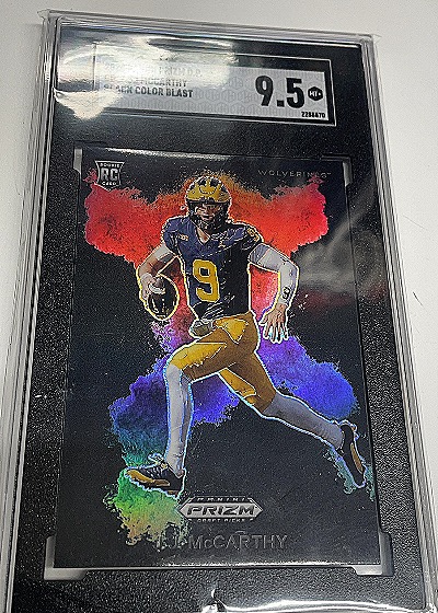 2024 Panini Prizm Draft Picks Black Color Blast #CB7 J.J. McCarthy — front