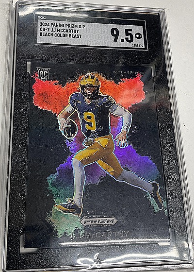 2024 Panini Prizm Draft Picks JJ McCarthy Black Color Blast — front