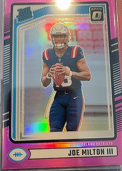 2024 Panini Donruss Rated Rookie Optic Preview Pink Prizm Joe Milton III — front