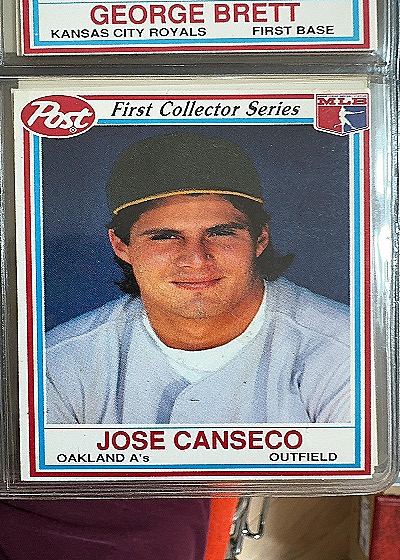 Jose Canseco 1990 Post First Collector Series #16 — front