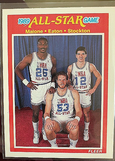 1989 All-Star Game Malone Eaton Stockton — front