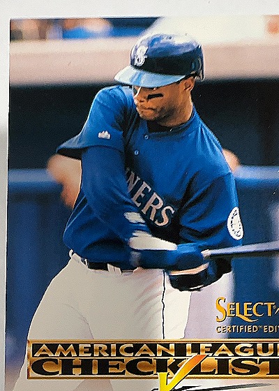 1995 Select Certified American League Checklist — front
