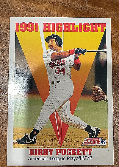 1992 Score #796 Kirby Puckett — front