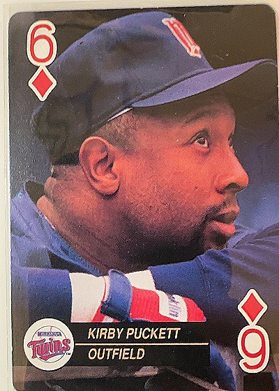 1992 U.S. Playing Card Co. Baseball Aces #6 Diamonds Kirby Puckett — front