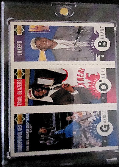 1996-97 Upper Deck Collector's Choice Mini Kobe Bryant, Jermaine O'Neal, Kevin Garnett — front