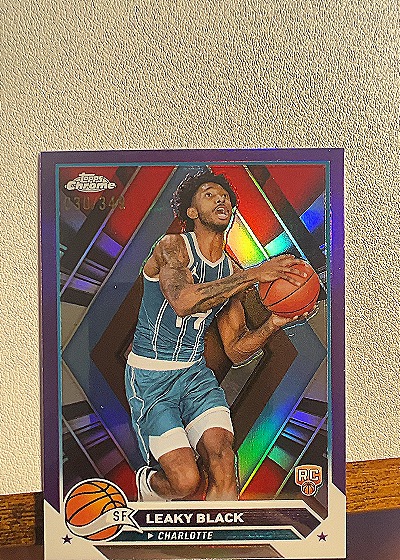Leaky Black 2023-24 Topps Chrome Purple Refractor RC — front