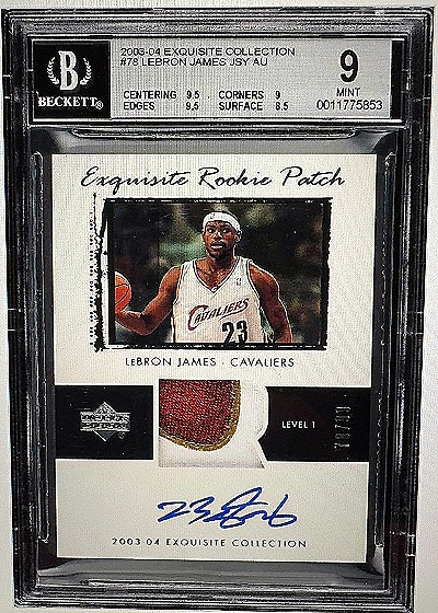 2003-04 Exquisite Collection LeBron James Rookie Patch Auto — front
