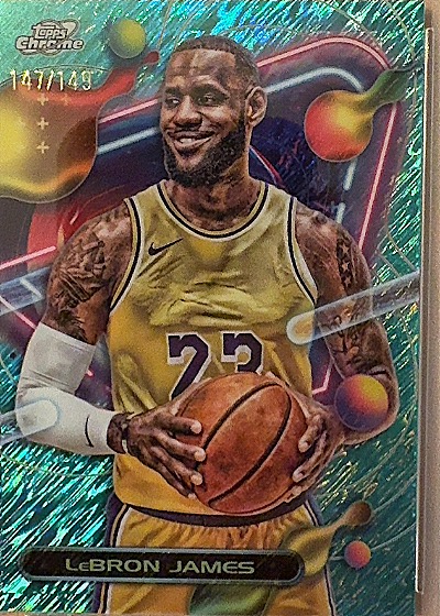 LeBron James 2023-24 Topps Chrome Cosmic Aqua Equinox — front