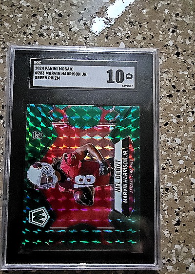 2024 Panini Mosaic NFL Debut Marvin Harrison Jr. #283 Green Prizm — front