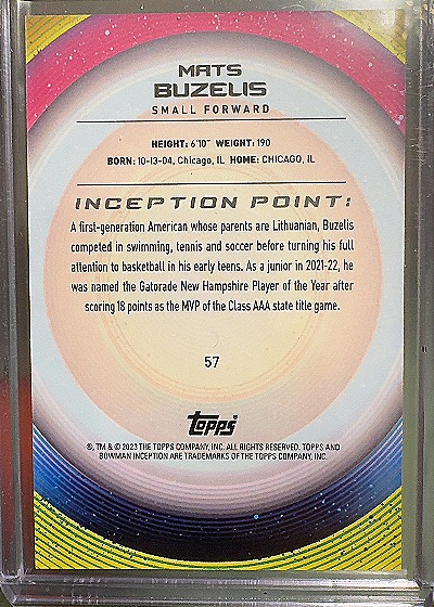 Matas Buzelis Inception Point — front