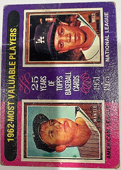 1975 Topps 1962 Most Valuable Players — front