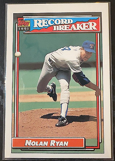 1991 Topps Record Breaker Nolan Ryan — front