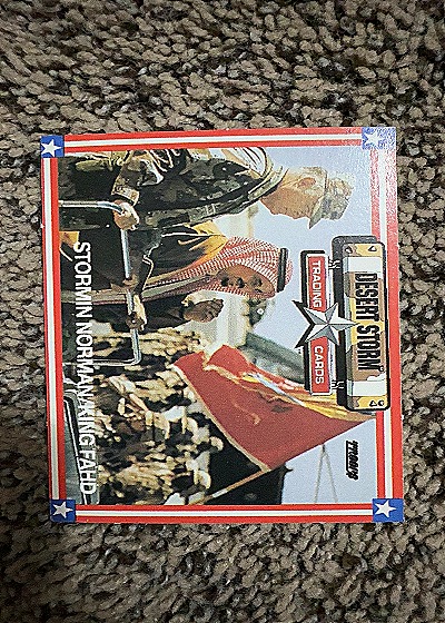 Stormin' Norman/King Fahd Desert Storm Trading Card — front