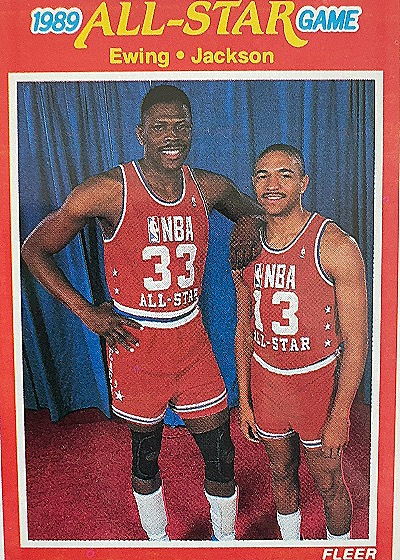 1989 Fleer All-Star Game Patrick Ewing, Mark Jackson — front