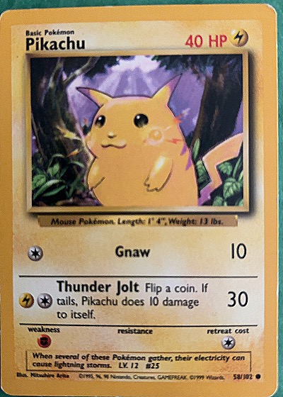 Pikachu 58/102 Base Set — front