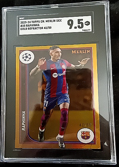 2023-24 Topps Chrome Merlin UCC Raphinha — front
