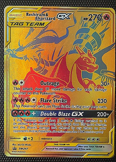 Reshiram & Charizard GX — front