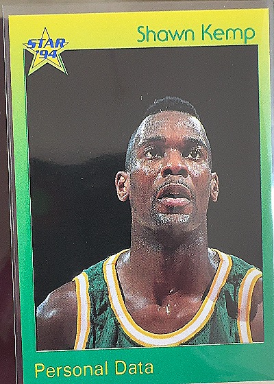 1993-94 Star #85 Shawn Kemp Personal Data — front