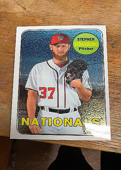 2018 Topps Heritage Chrome Stephen Strasburg — front