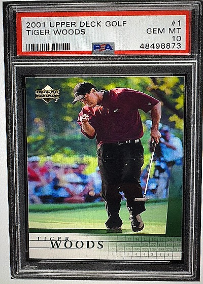 2001 Upper Deck Golf #1 Tiger Woods — front