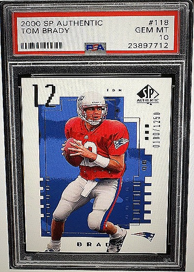 2000 SP Authentic Tom Brady Rookie Card — front