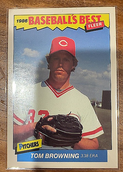 1986 Fleer #4 Tom Browning — front