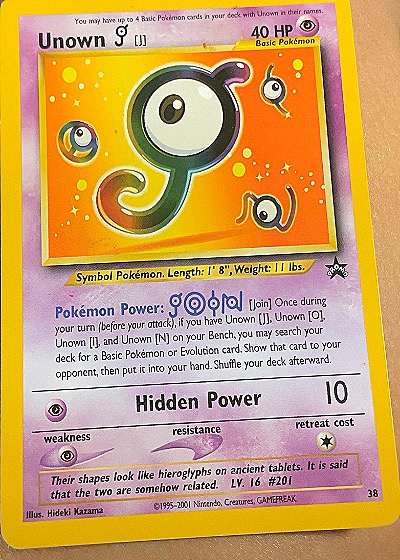 Unown J - Black Star Promo — front