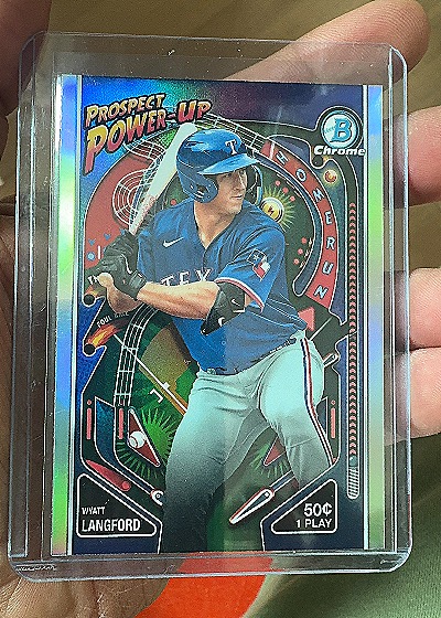 Wyatt Langford 2024 Bowman Chrome Prospect Power-Up — front