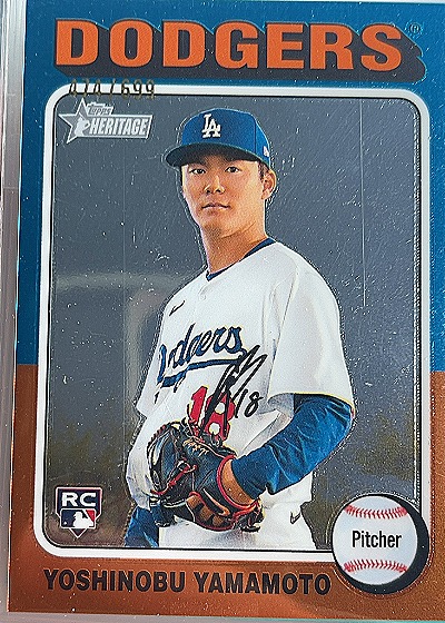 Yoshinobu Yamamoto 2024 Topps Heritage RC — front
