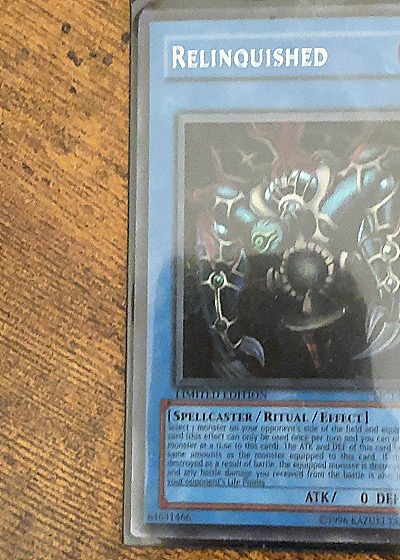 1996 Yu-Gi-Oh! #MC1-EN003 Relinquished — front