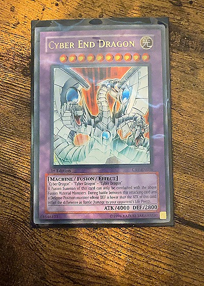 1996 Yu-Gi-Oh! #CRV-EN036 Cyber End Dragon — front